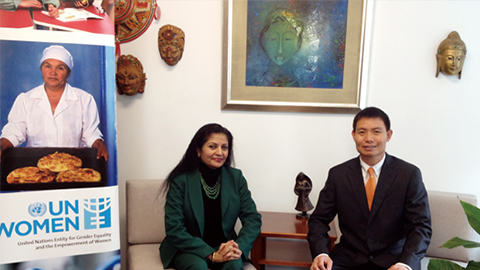 南非首位女性副总统 联合国会见银河集团CEO